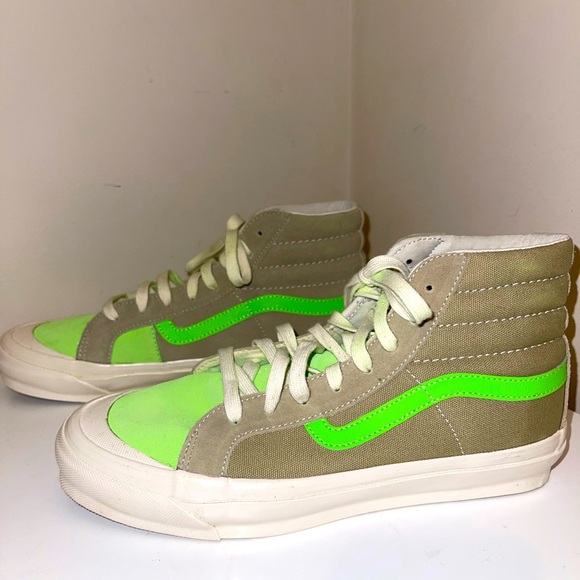Vans OG Style 138 LX  Sued Fabric Leather Neon Green/Gray Women US 10 Men US 8.5 - Picture 2 of 9